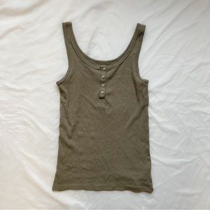 AE Button Front Tank Top